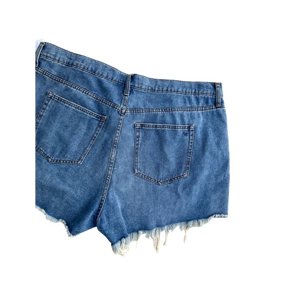 JESSICA SIMPSON Denim Distressed Hug Me Shorts 22 W NEW - Picture 5 of 7
